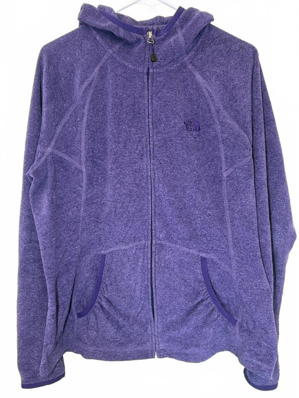 The North Face Polartec Purple Full Zip Fleece Hoodie Jacket Women's Large